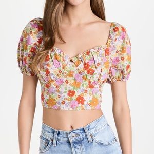Glamorous - Retro Flower Crop Top - NWT - Sz L